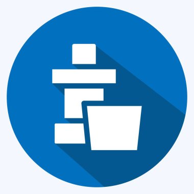 Simge gargarası. Tıp sembolü için uygun. Uzun gölge tarzı. Basit dizayn edilebilir. tasarım şablonu. Basit resimleme