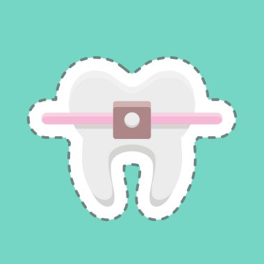 Çıkartma çizgisi ipleri kesti. Tıp sembolü için uygun. Basit dizayn edilebilir. tasarım şablonu. Basit resimleme