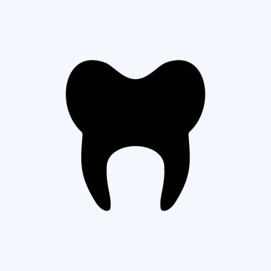 Simge Diş. Tıp sembolü için uygun. Kabartma tarzı. Basit dizayn edilebilir. tasarım şablonu. Basit resimleme