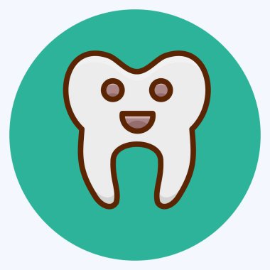 Simge Temizlenmiş Diş. Tıp sembolü için uygun. Düz stil. Basit dizayn edilebilir. tasarım şablonu. Basit resimleme