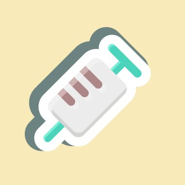 Etiket Şırıngası. Tıp sembolü için uygun. Basit dizayn edilebilir. tasarım şablonu. Basit resimleme