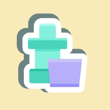 Ağız gargarası. Tıp sembolü için uygun. Basit dizayn edilebilir. tasarım şablonu. Basit resimleme