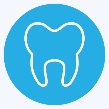 Simge Diş. Tıp sembolü için uygun. Mavi gözlü. Basit dizayn edilebilir. tasarım şablonu. Basit resimleme