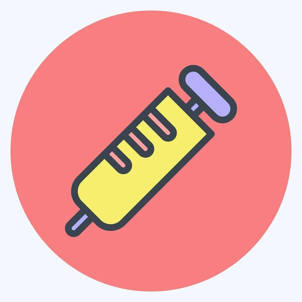 Icône Vaccination Adapté Symbole Éducation Couleur Mate Style Conception Simple — Image vectorielle