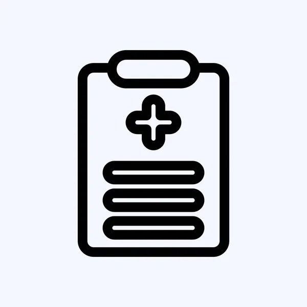 Icon医疗记录 适合教育符号 线条风格 简单的设计可以编辑 设计模板向量 简单的例子 — 图库矢量图片