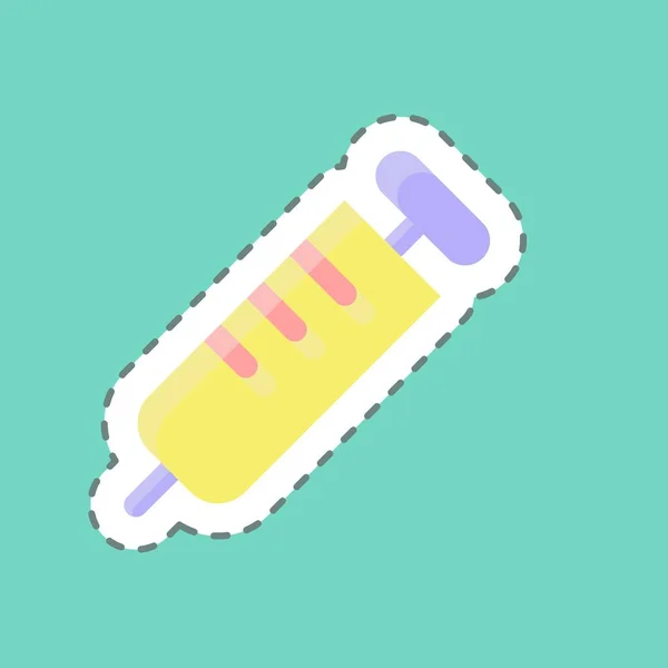 Ligne Autocollante Coupée Vaccination Adapté Symbole Éducation Conception Simple Modifiable — Image vectorielle