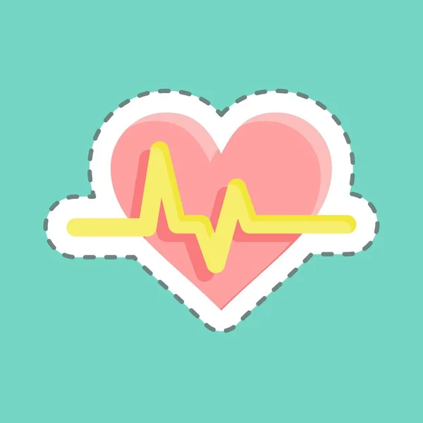 Κολεξιόν Έκοψε Καρδιογράφημα Κατάλληλο Για Εκπαιδευτικό Σύμβολο Απλό Σχεδιασμό Επεξεργάσιμο — Διανυσματικό Αρχείο