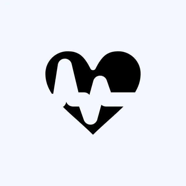 Καρδιογράφημα Εικονιδίου Κατάλληλο Για Εκπαιδευτικό Σύμβολο Στυλ Glyph Απλό Σχεδιασμό — Διανυσματικό Αρχείο