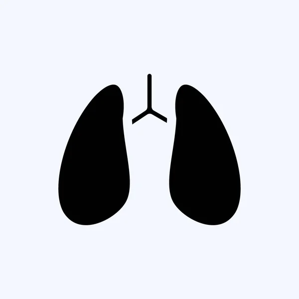 Icono Lungs Adecuado Para Símbolo Educación Estilo Glifo Diseño Simple — Archivo Imágenes Vectoriales