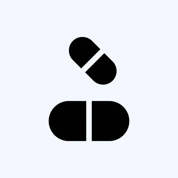 Icon Pills Adecuado Para Símbolo Educación Estilo Glifo Diseño Simple — Vector de stock