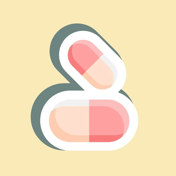 Χάπια Αυτοκόλλητων Κατάλληλο Για Εκπαιδευτικό Σύμβολο Απλό Σχεδιασμό Επεξεργάσιμο Διανυσματικό — Διανυσματικό Αρχείο
