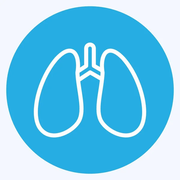 Icono Lungs Adecuado Para Símbolo Educación Ojos Azules Estilo Diseño — Archivo Imágenes Vectoriales