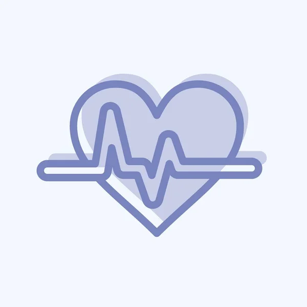 Icon Cardiogram Suitable Education Symbol Two Tone Style Simple Design — Stock Vector