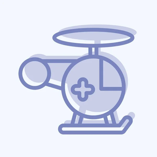 Icon Helicopter Suitable Education Symbol Two Tone Style Simple Design — Wektor stockowy