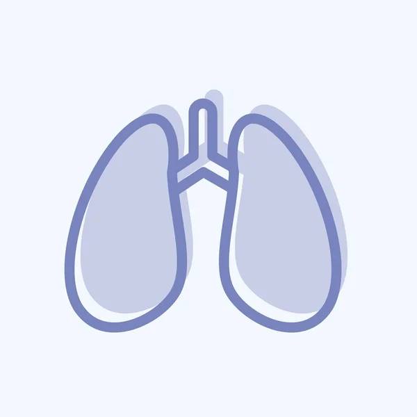 Icono Lungs Adecuado Para Símbolo Educación Estilo Dos Tonos Diseño — Archivo Imágenes Vectoriales