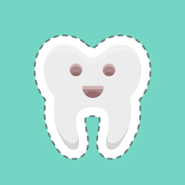 细线剪断了清洁的牙齿 适合医药符号 简单的设计可以编辑 设计模板向量 简单的例子 — 图库矢量图片