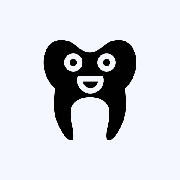 Ícone Dos Dentes Limpos Adequado Para Símbolo Medicina Estilo Glifo — Vetor de Stock