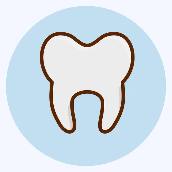 Dente Ícone Adequado Para Símbolo Medicina Estilo Plano Design Simples —  Vetores de Stock