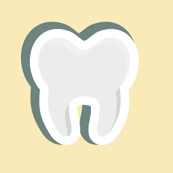 Sticker Tooth Suitable Medicine Symbol Simple Design Editable Design Template — Stock Vector