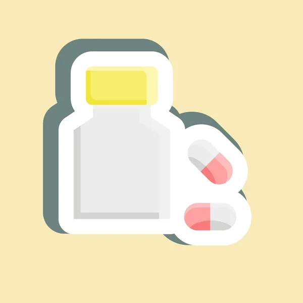 Stiker Pil Cocok Untuk Simbol Obat Desain Sederhana Dapat Disunting - Stok Vektor