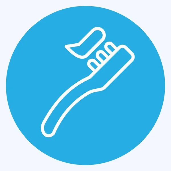Οδοντόβουρτσα Εικονιδίου Κατάλληλο Για Φαρμακευτικό Σύμβολο Μπλε Μάτια Απλό Σχεδιασμό — Διανυσματικό Αρχείο