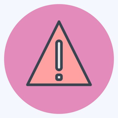 Simge Uyarı. Güvenlik sembolü için uygun. renk arkadaşı stili. Basit dizayn edilebilir. tasarım şablonu. Basit resimleme