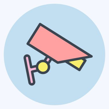 Simge güvenlik kamerası. Güvenlik sembolü için uygun. renk arkadaşı stili. Basit dizayn edilebilir. tasarım şablonu. Basit resimleme