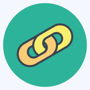 Simge zinciri halkası. Güvenlik sembolü için uygun. renk arkadaşı stili. Basit dizayn edilebilir. tasarım şablonu. Basit resimleme