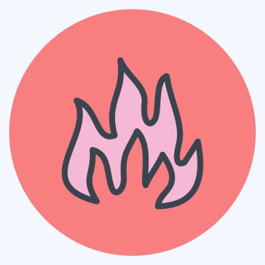 Simge Yanıcı. Güvenlik sembolü için uygun. renk arkadaşı stili. Basit dizayn edilebilir. tasarım şablonu. Basit resimleme