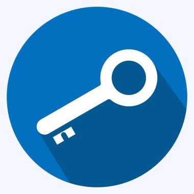 Simge Erişim Anahtarı. Güvenlik sembolü için uygun. Uzun gölge tarzı. Basit dizayn edilebilir. tasarım şablonu. Basit resimleme