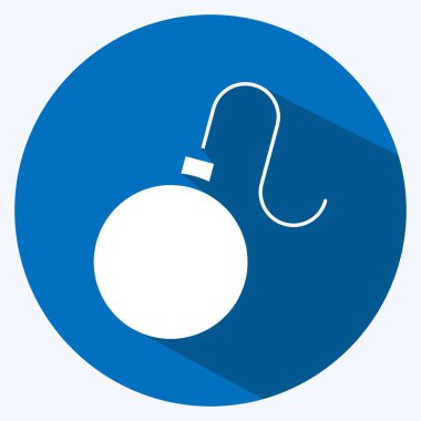 Simge bombası. Güvenlik sembolü için uygun. Uzun gölge tarzı. Basit dizayn edilebilir. tasarım şablonu. Basit resimleme