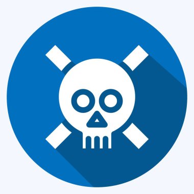 Icon Dangerous. Güvenlik sembolü için uygun. Uzun gölge tarzı. Basit dizayn edilebilir. tasarım şablonu. Basit resimleme