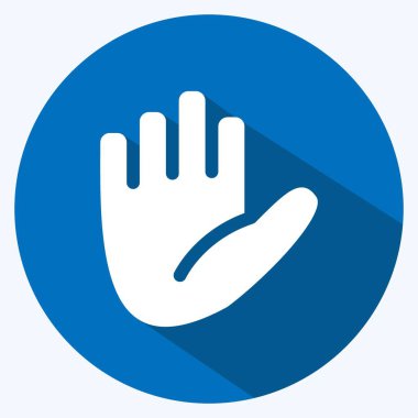 Simge Durağı. Güvenlik sembolü için uygun. Uzun gölge tarzı. Basit dizayn edilebilir. tasarım şablonu. Basit resimleme