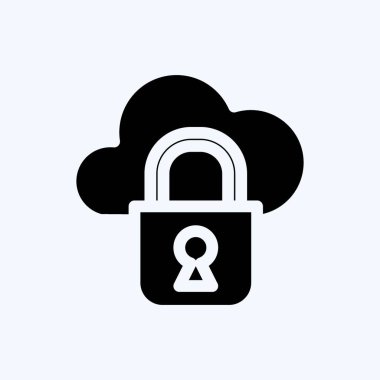 İkon Özel Bulut. Güvenlik sembolü için uygun. Kabartma tarzı. Basit dizayn edilebilir. tasarım şablonu. Basit resimleme