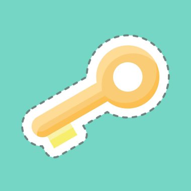 Çıkartma hattı Erişim Anahtarını kesti. Güvenlik sembolü için uygun. Basit dizayn edilebilir. tasarım şablonu. Basit resimleme