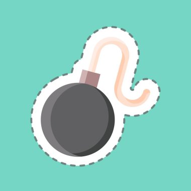 Çıkartma çizgisi Bombayı kesti. Güvenlik sembolü için uygun. Basit dizayn edilebilir. tasarım şablonu. Basit resimleme