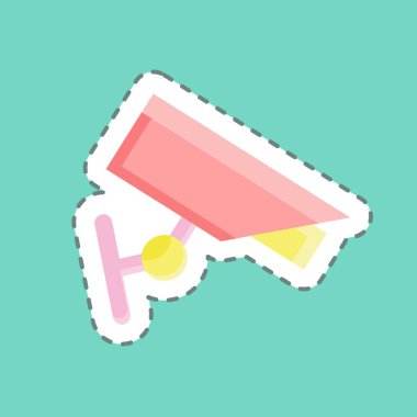 Çıkartma hattı CCTV kamerasını kesti. Güvenlik sembolü için uygun. Basit dizayn edilebilir. tasarım şablonu. Basit resimleme