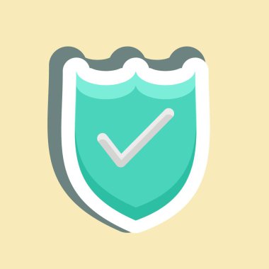 Çıkartma Savunması. Güvenlik sembolü için uygun. Basit dizayn edilebilir. tasarım şablonu. Basit resimleme