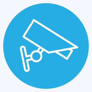 Simge güvenlik kamerası. Güvenlik sembolü için uygun. Mavi gözlü. Basit dizayn edilebilir. tasarım şablonu. Basit resimleme