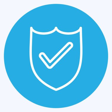 Simge Savunması. Güvenlik sembolü için uygun. Mavi gözlü. Basit dizayn edilebilir. tasarım şablonu. Basit resimleme