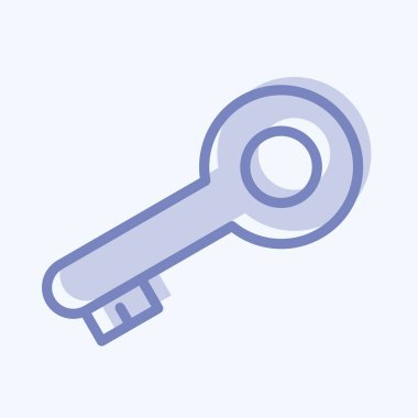 Simge Erişim Anahtarı. Güvenlik sembolü için uygun. İki ton stili. Basit dizayn edilebilir. tasarım şablonu. Basit resimleme