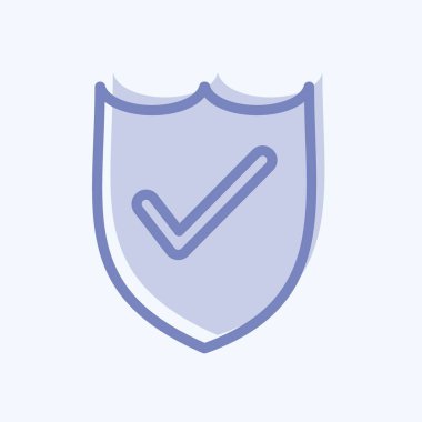 Simge Savunması. Güvenlik sembolü için uygun. İki ton stili. Basit dizayn edilebilir. tasarım şablonu. Basit resimleme