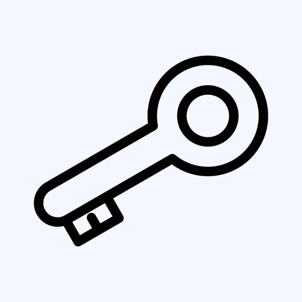 Icono Clave Acceso Adecuado Para Símbolo Seguridad Estilo Línea Diseño — Archivo Imágenes Vectoriales
