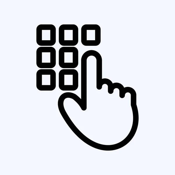 Icon代码锁 适用于安全符号 线条风格 简单的设计可以编辑 设计模板向量 简单的例子 — 图库矢量图片
