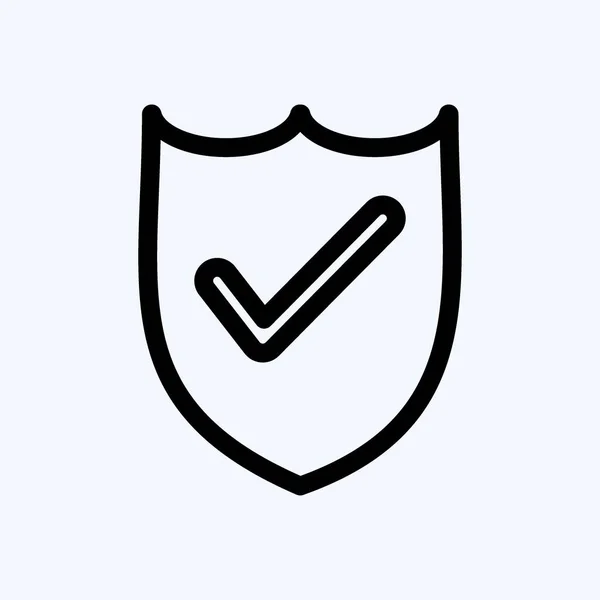 Icono Defensa Adecuado Para Símbolo Seguridad Estilo Línea Diseño Simple — Vector de stock