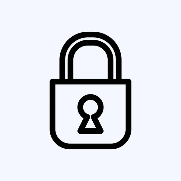 Simge kilitlendi. Güvenlik sembolü için uygun. Sıra tarzı. Basit dizayn edilebilir. tasarım şablonu. Basit resimleme