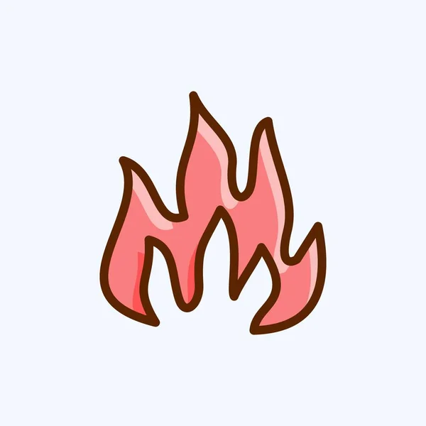 Icon Flammable Suitable Security Symbol Flat Style Simple Design Editable — Stock vektor