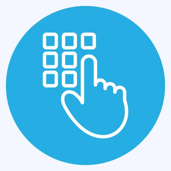 Icône Code Lock Adapté Symbole Sécurité Style Yeux Bleus Conception — Image vectorielle