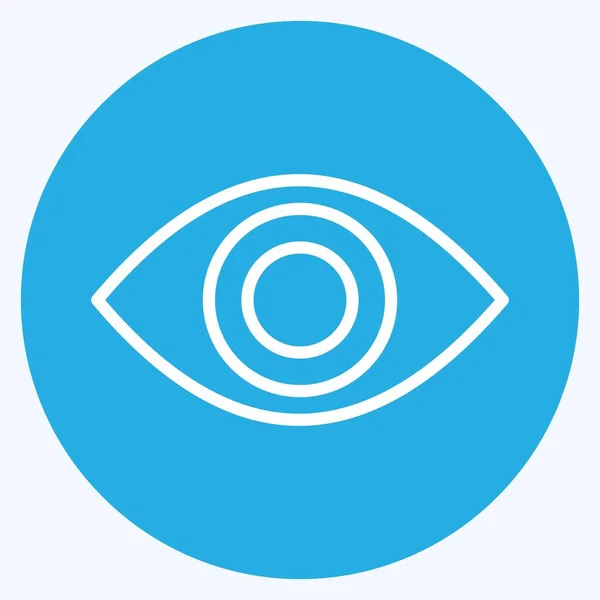 Ícone Visível Adequado Para Símbolo Segurança Estilo Olhos Azuis Design — Vetor de Stock