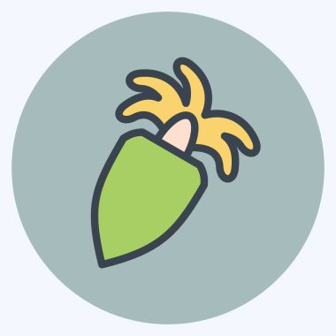 Simge mürekkep balığı. Deniz ürünleri sembolü için uygun. renk arkadaşı stili. Basit dizayn edilebilir. tasarım şablonu. Basit resimleme